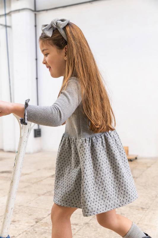 Vestido gris espiga  - PETIT INDI