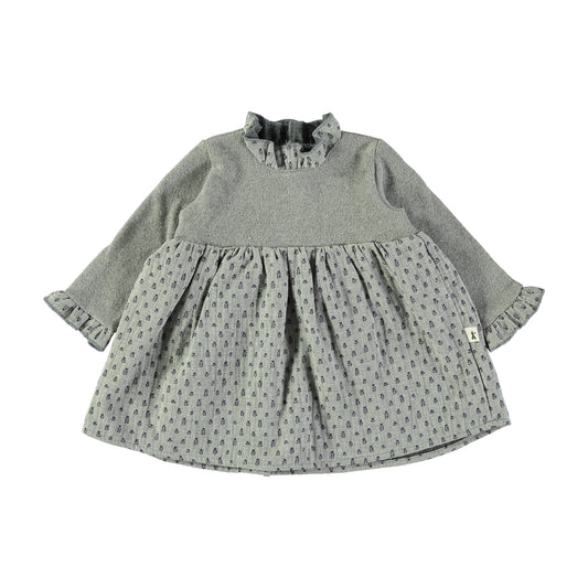 Vestido gris espiga  - PETIT INDI