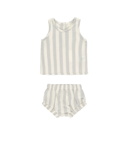 Conjunto top + short estampado rayas azules- QUINCY MAE