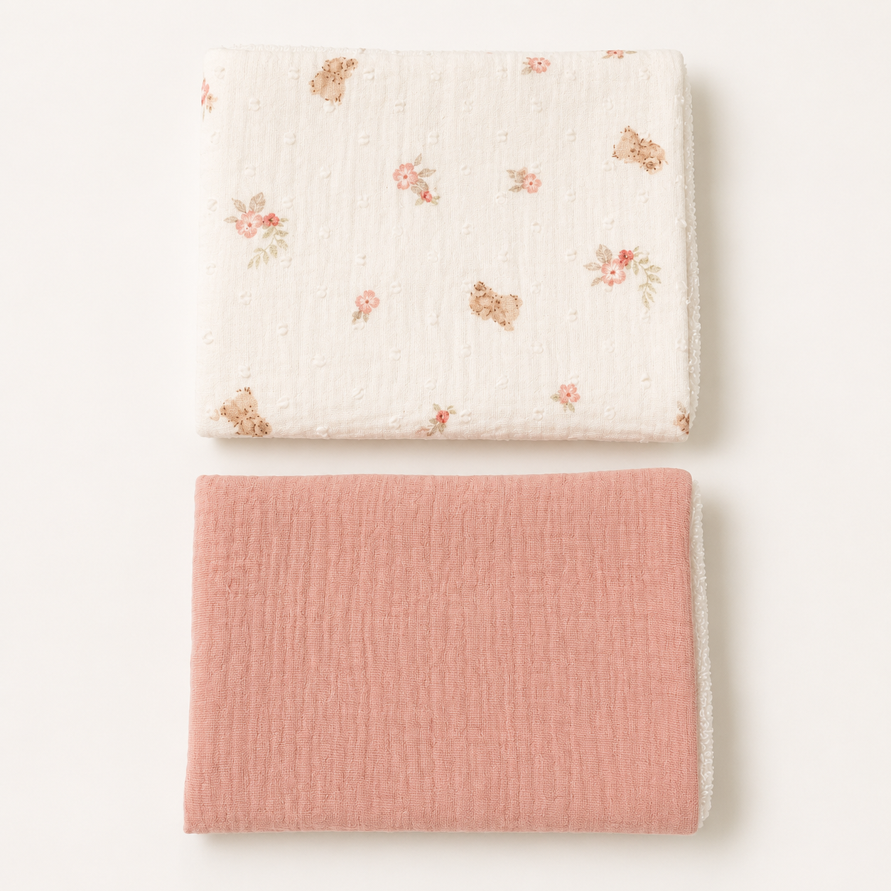 Pack Toallitas Lactancia Rosa -  Flores y Perritos-REPUNTS BY RAQUEL