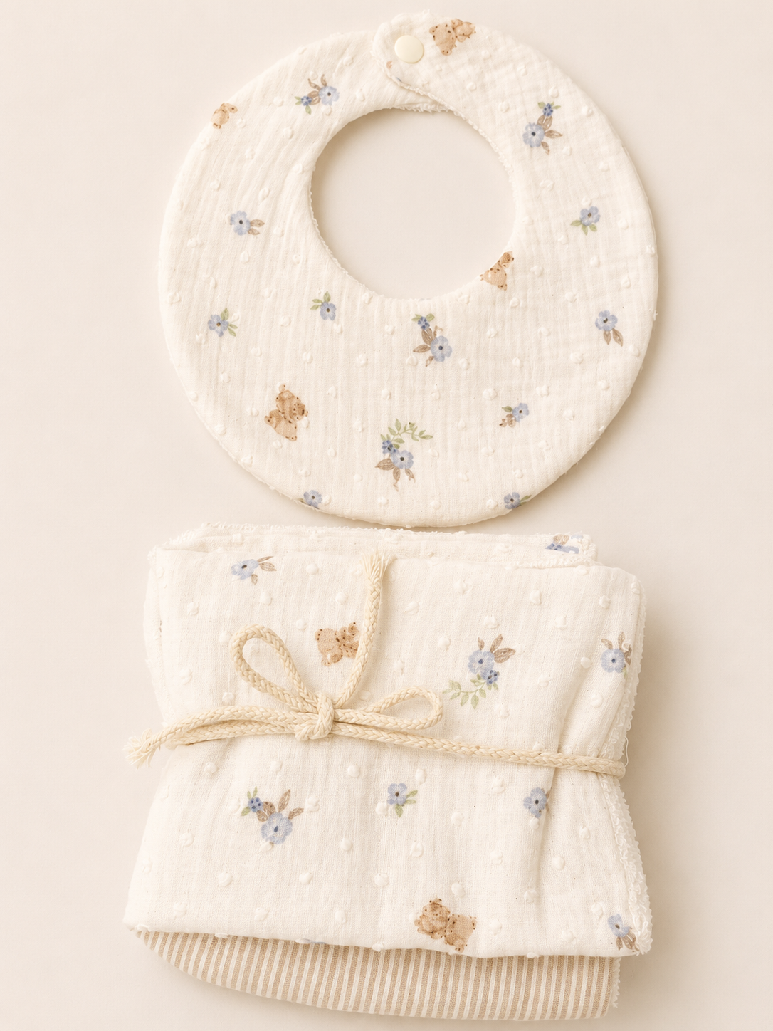 Pack Toallitas Lactancia Rayas Beige y Perritos y Conejitos-REPUNTS BY RAQUEL