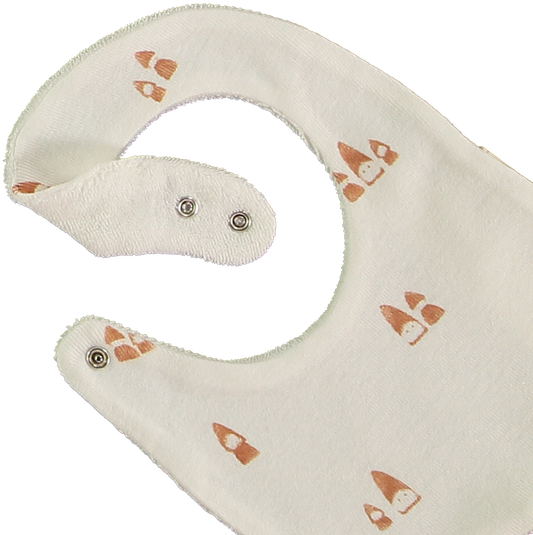 Babero reversible ENJOY estampado LITTLE en terracota- LILLYMOM