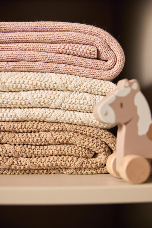 Manta cuna forro polar Check Knit- JOLLEIN