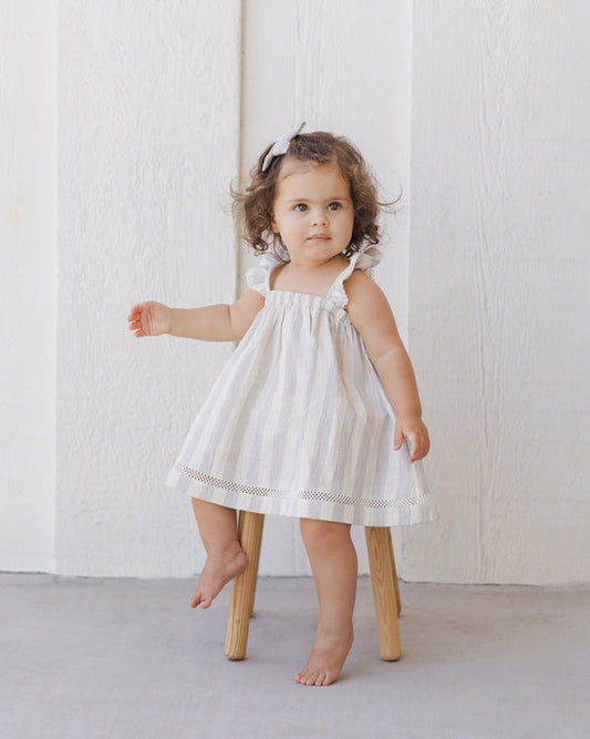 Vestido estampado rayas azules- QUINCY MAE