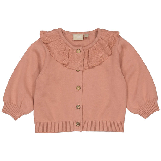 Cárdigan de punto con volante en el cuello Khloe- STYLE LABELS