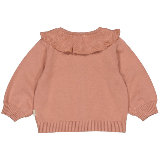 Cárdigan de punto con volante en el cuello Khloe- STYLE LABELS