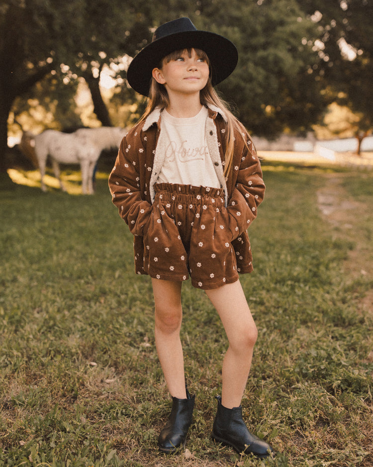 Short Paperbag con Flores bordadas - RYLEE + CRU