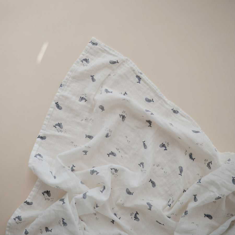 Muselina estampada Ballenas- MUSHIE