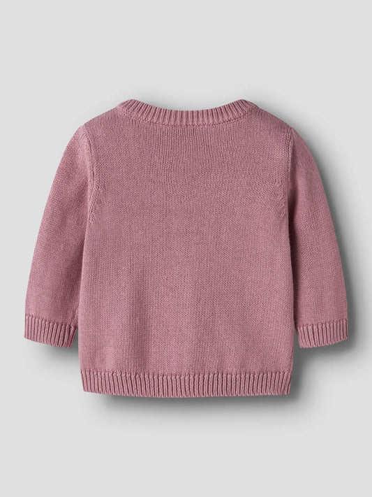 Chaqueta  Punto Flores Malva -NAME IT