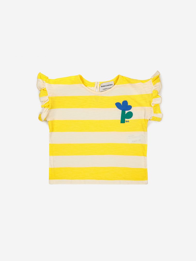 Camiseta rayas amarillas con volantes- BOBO CHOSES