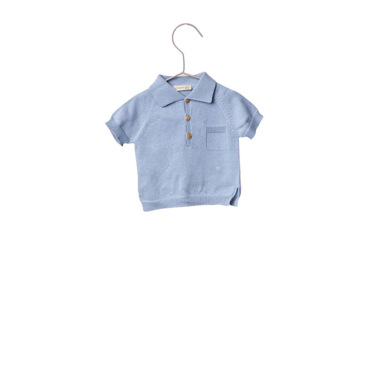 Polo tricot celeste- WEDOBLE