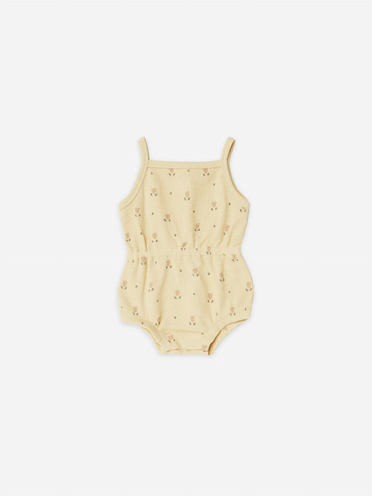 Romper de tirantes amarillo estampado flores- QUINCY MAE