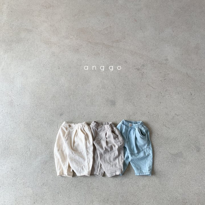 Pantalón natural con botón- Angoo