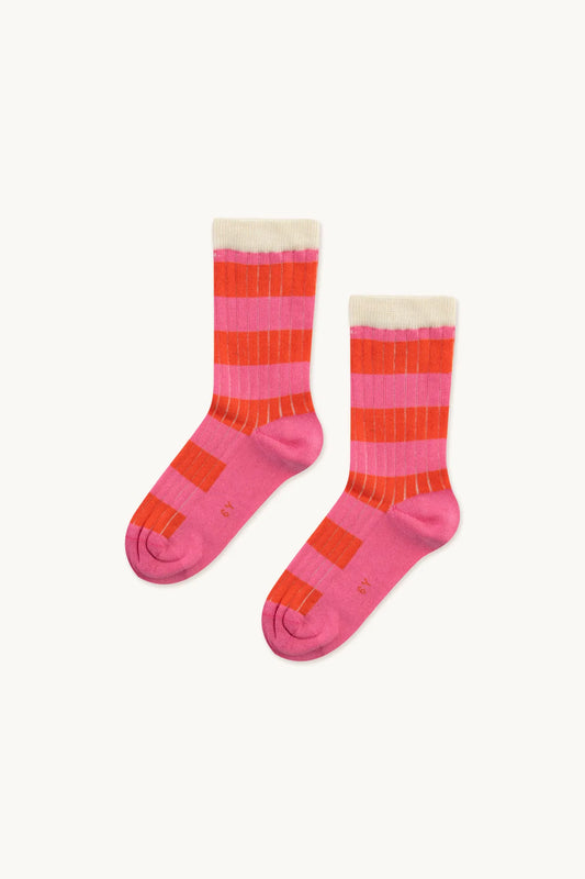 Calcetines medianos rayas rosa- TINY COTTONS